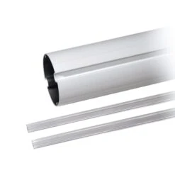 Lisse à Section Elliptique En Aluminium Peint Blanc L = 4000mm CAME (Avec Profilé Couvre-joint)