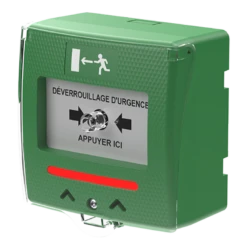 SHOKV3 Déclencheur Manuel Vert 2 Contacts + Buzzer Et Led + Capot SEWOSY